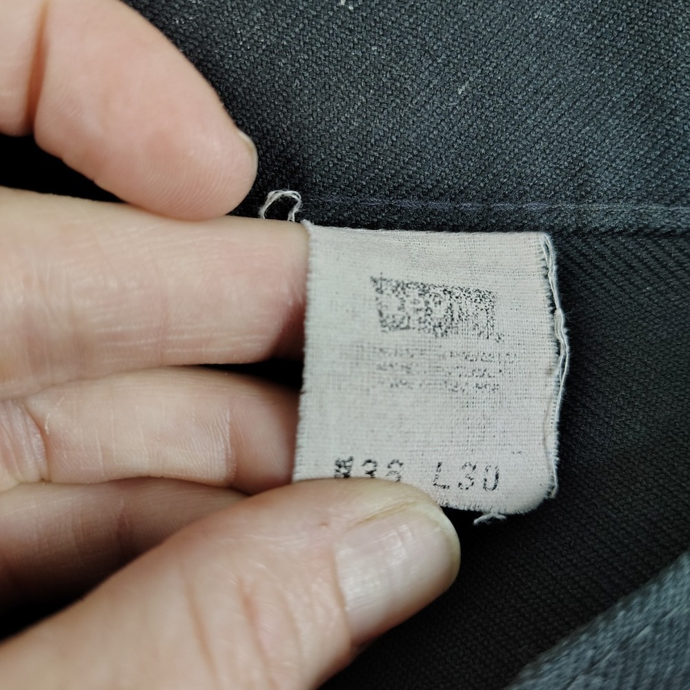 VTG 60's Levi's Pants Dacron Polyester Men's Pleated Black 38x30 Distress - Picture 10 of 16